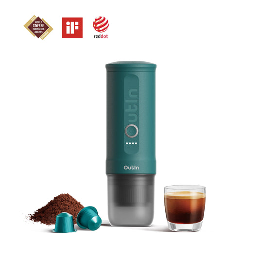 Nano Portable Espresso Machine (OutIn Teal) - Merrystone Coffee