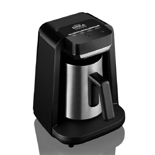 Arzum Okka Rich Automatic Turkish Coffee and Hot Beverage Maker, Velvetiser, 120V, Black/Chrome - Merrystone Coffee