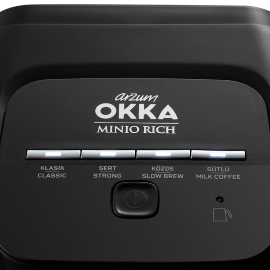 Arzum Okka Rich Automatic Turkish Coffee and Hot Beverage Maker, Velvetiser, 120V, Black/Chrome - Merrystone Coffee