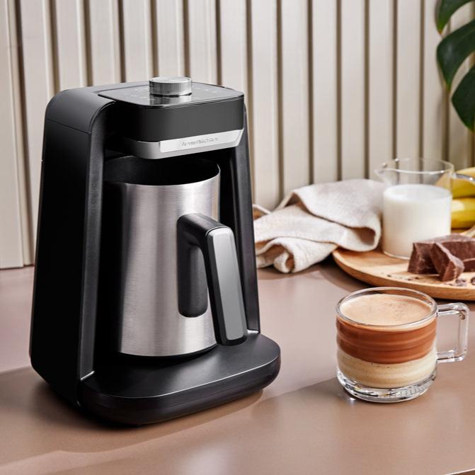 Arzum Okka Rich Spin Pro Turkish Coffee and Hot Beverage Maker, Velvetiser, Milk Frother, 120V, 5 Cups, Stainless Steel Cooking Pot - Merrystone Coffee