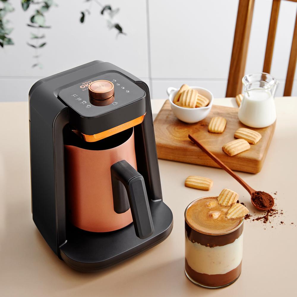 Arzum Okka Rich Spin Pro Turkish Coffee and Hot Beverage Maker, Velvetiser, Milk Frother, 120V, 5 Cups, Stainless Steel Cooking Pot - Merrystone Coffee