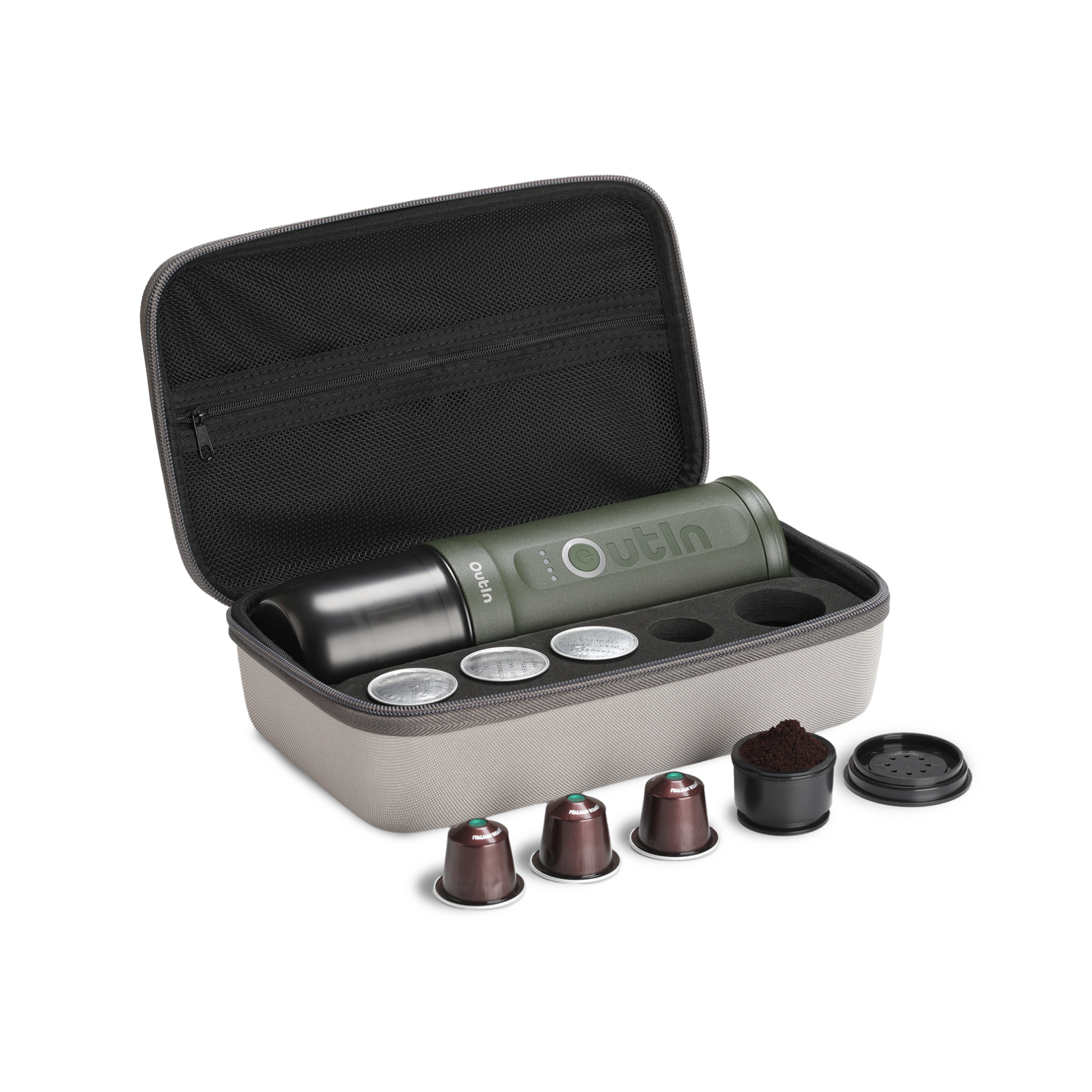 Traveler Espresso Gift Set (Forest Green) - Merrystone Coffee
