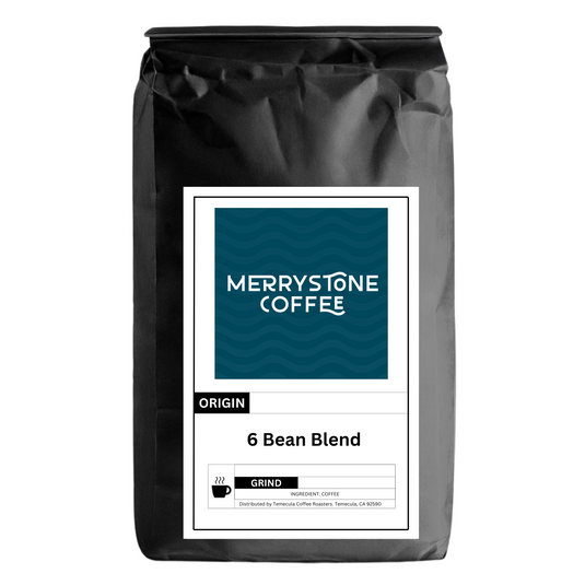 Premium 6 Bean Coffee Blend Dark Roast Packaging