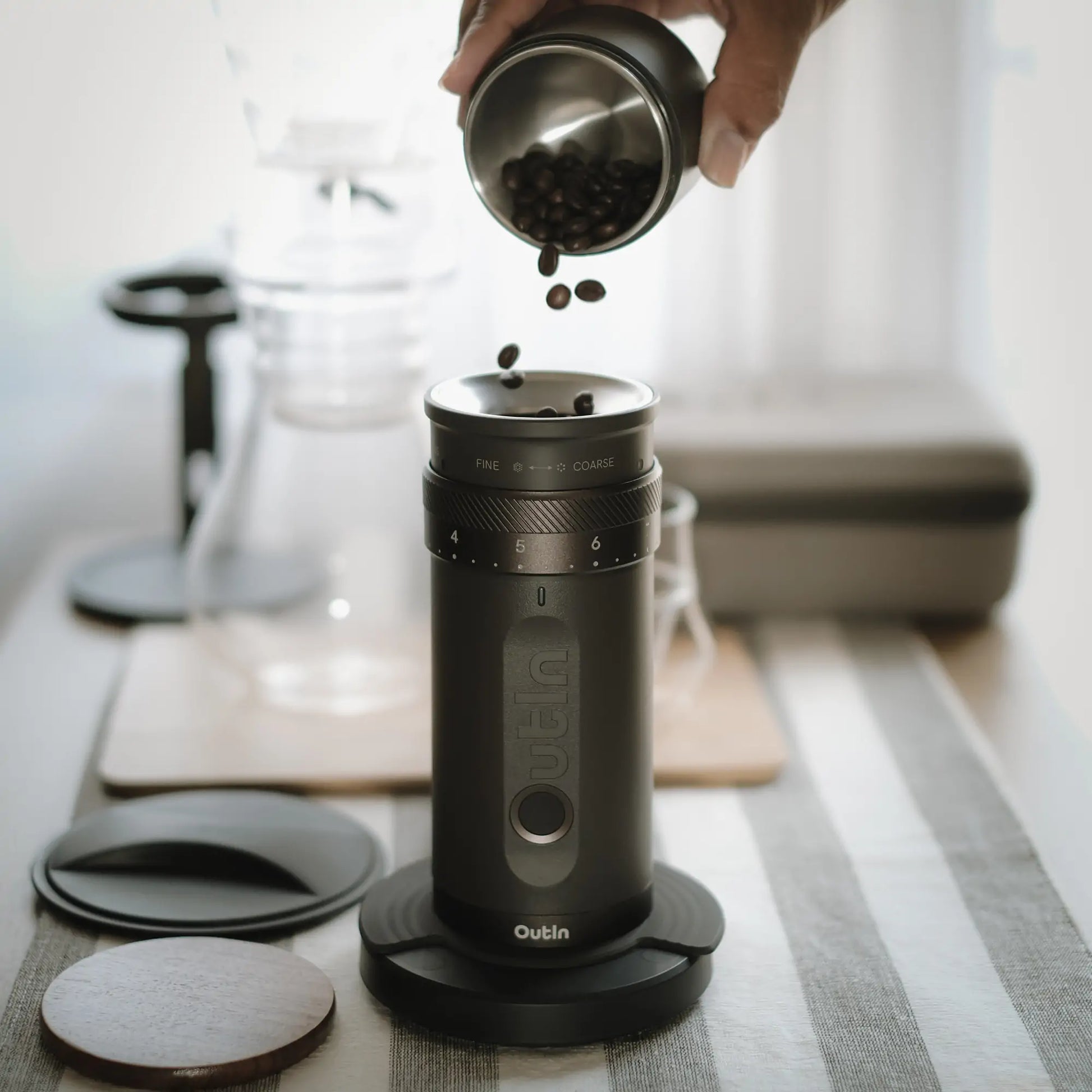 OutIn Fino Portable Electric Coffee Grinder - Merrystone Coffee
