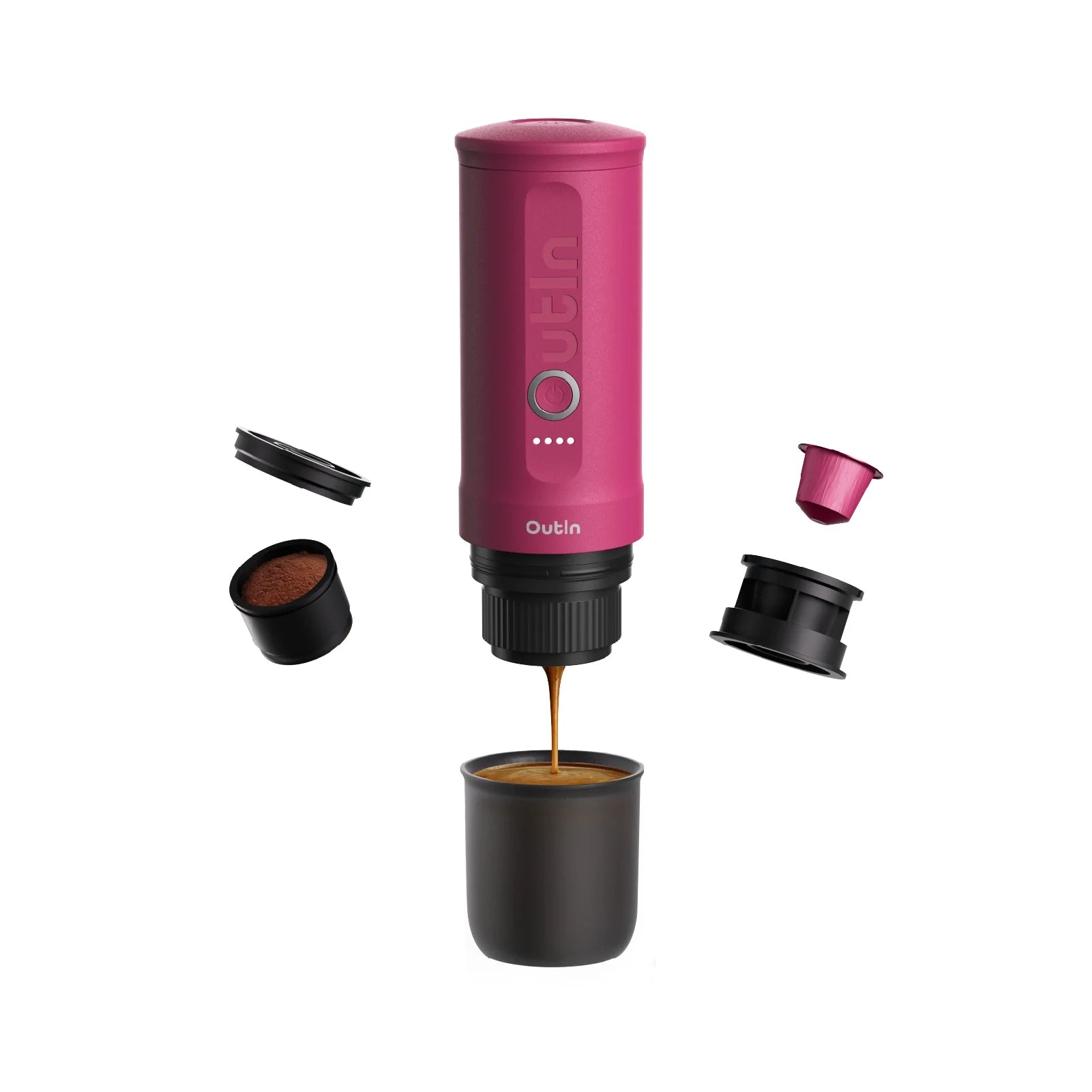 Nano Portable Espresso Machine (Fuchsia Pink) - Merrystone Coffee