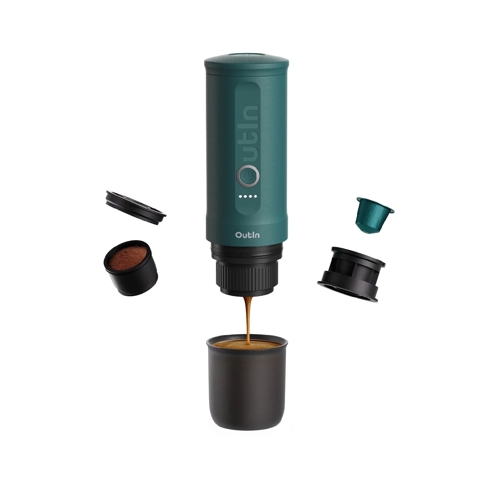 Nano Portable Espresso Machine (OutIn Teal) - Merrystone Coffee