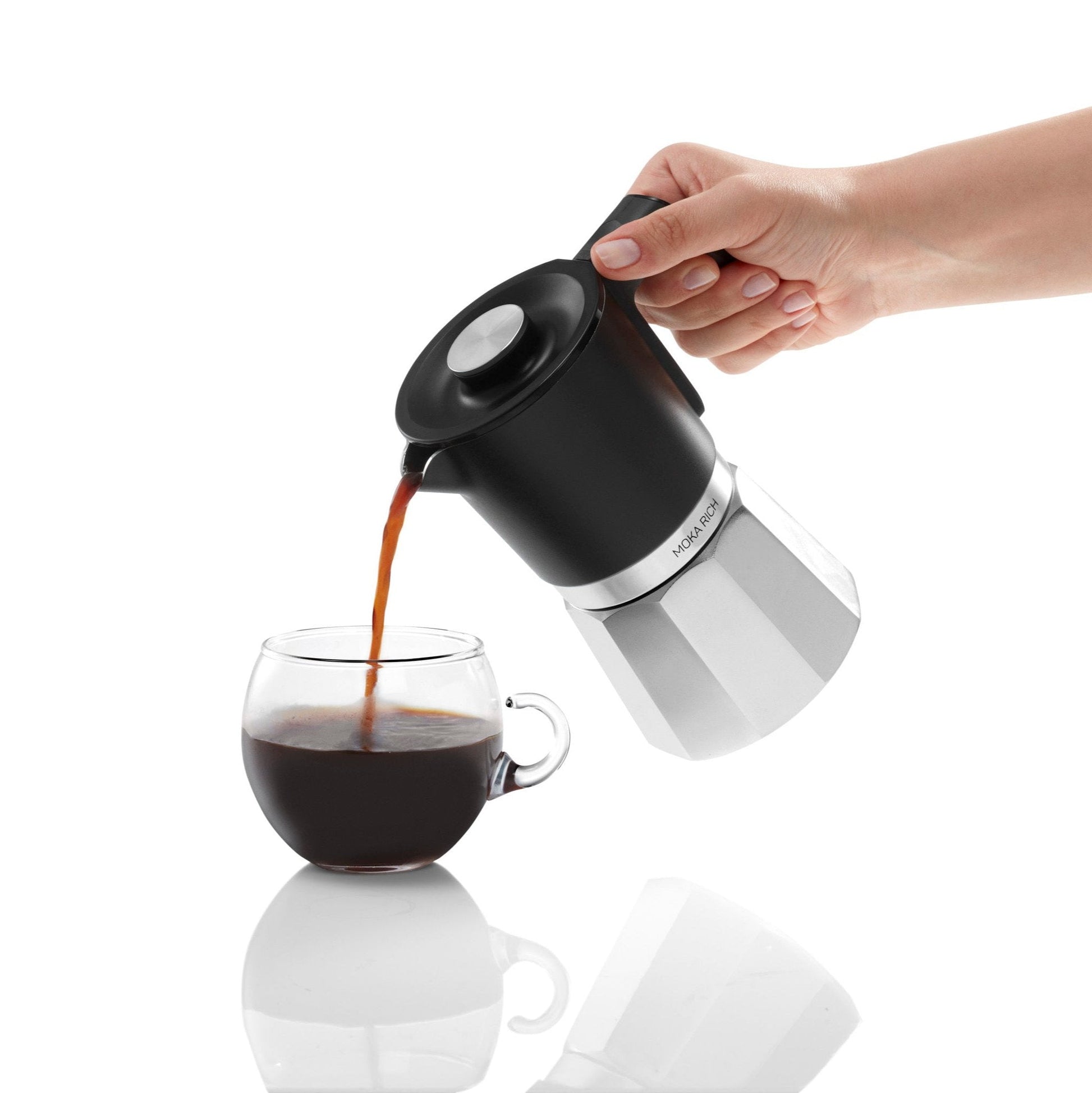 Arzum Okka Rich Moka Pot Turkish Coffee and Moka Maker, Velvetiser, Milk Frother, 120V, 5 Cups, Stainless Steel Cooking Pot, Chrome - Merrystone Coffee