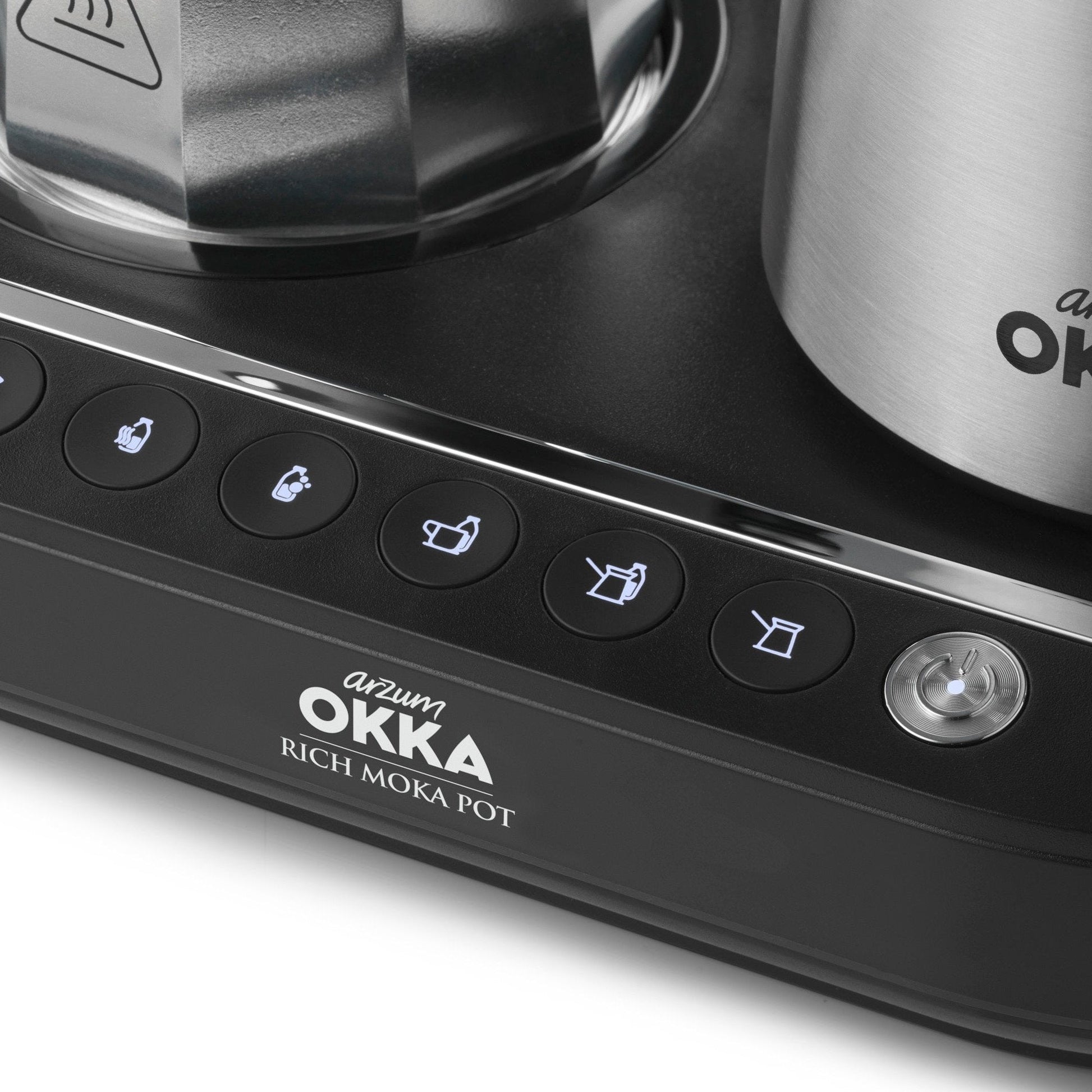 Arzum Okka Rich Moka Pot Turkish Coffee and Moka Maker, Velvetiser, Milk Frother, 120V, 5 Cups, Stainless Steel Cooking Pot, Chrome - Merrystone Coffee