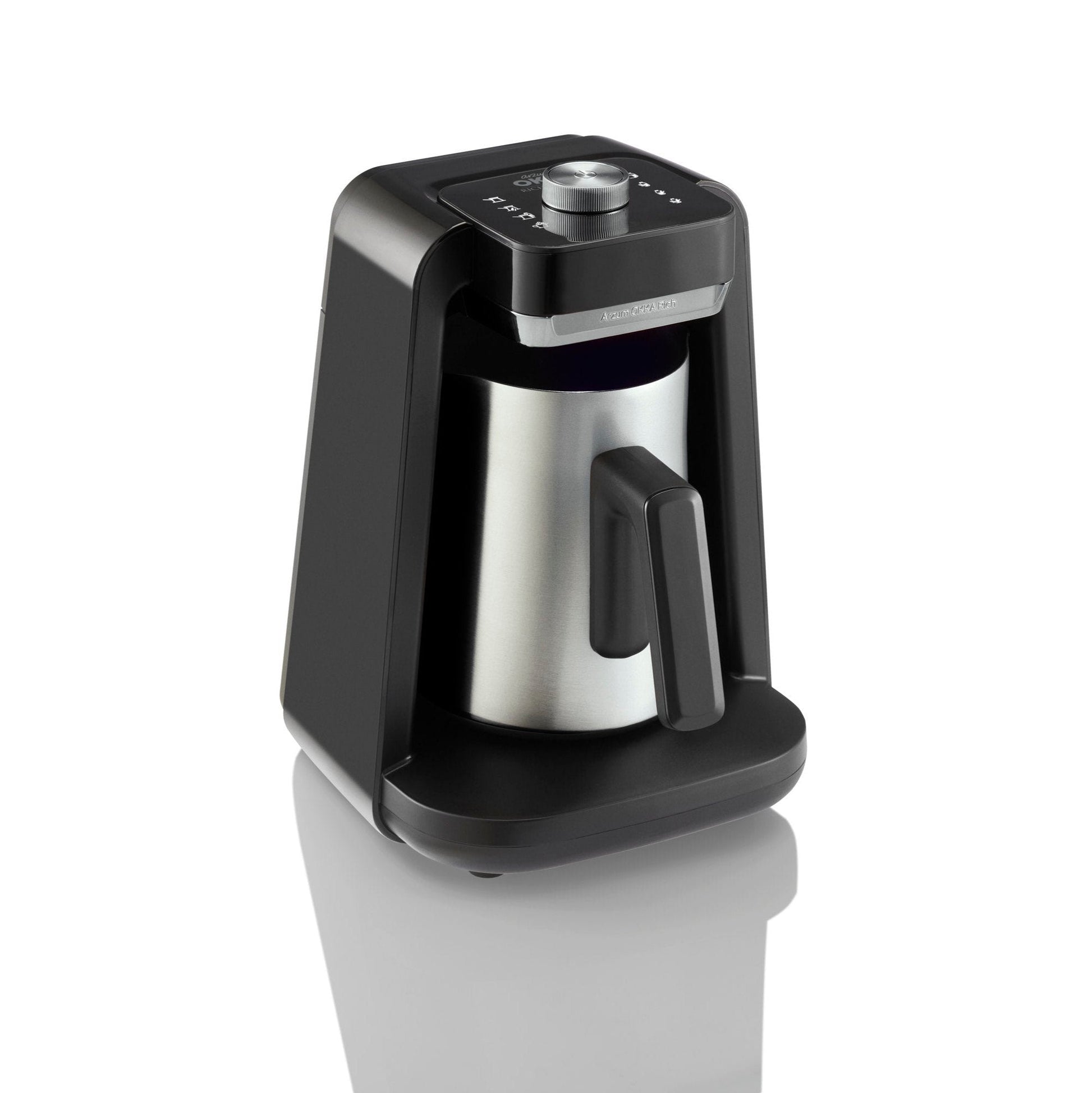 Arzum Okka Rich Spin Pro Turkish Coffee and Hot Beverage Maker, Velvetiser, Milk Frother, 120V, 5 Cups, Stainless Steel Cooking Pot - Merrystone Coffee