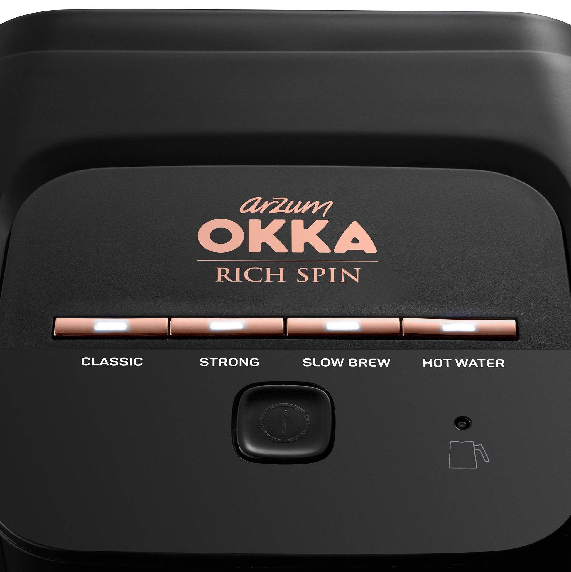Arzum Okka Rich Automatic Turkish Coffee and Hot Beverage Maker, Velvetiser, 120V, Black/Copper - Merrystone Coffee
