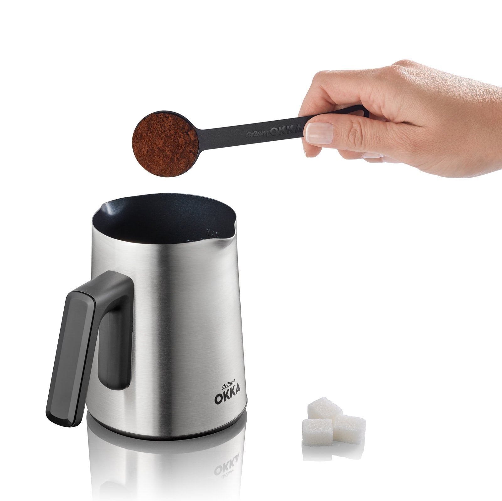 Arzum Okka Rich Automatic Turkish Coffee and Hot Beverage Maker, Velvetiser, 120V, Black/Chrome - Merrystone Coffee