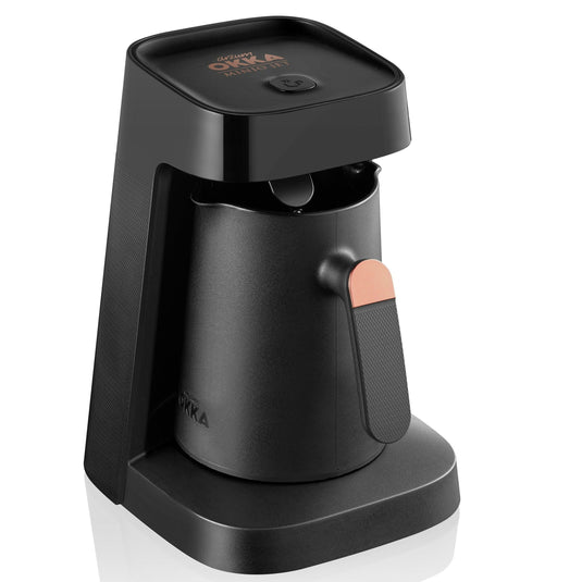 Arzum Okka Jet Automatic Turkish Coffee Maker, Black/Copper, 5 Cups - Merrystone Coffee