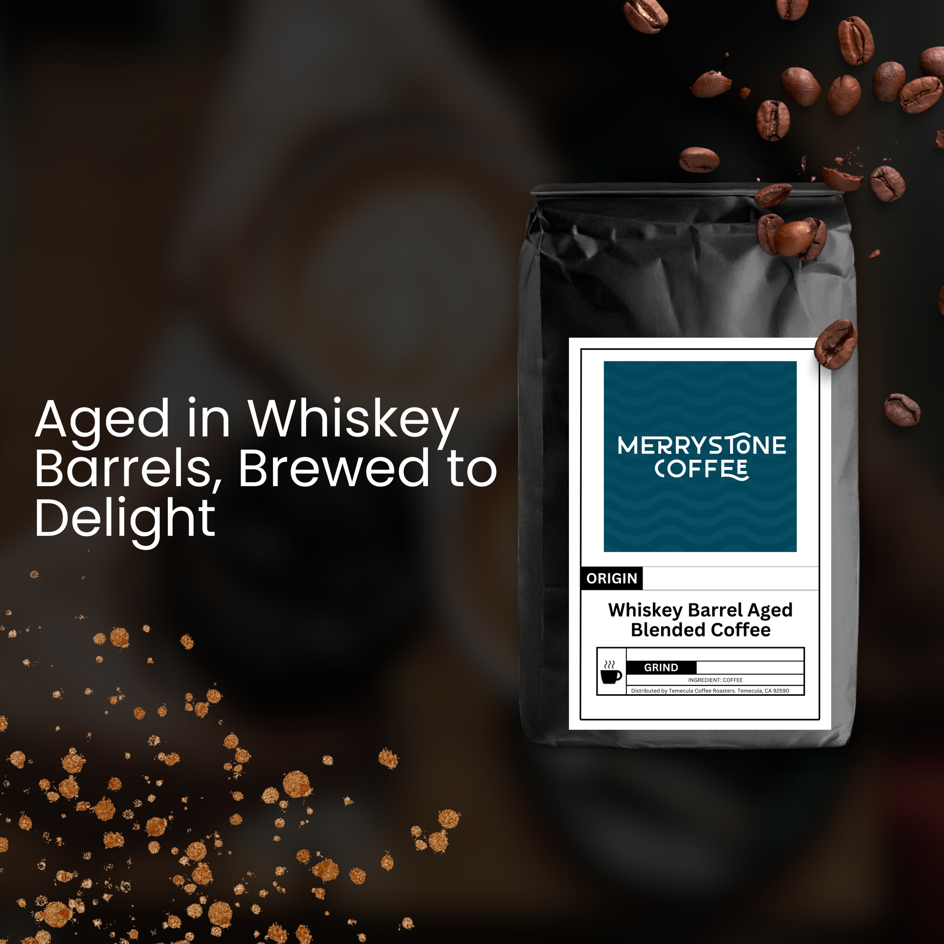 Whiskey Barrel Aged Blended Coffee - Merrystone Coffee