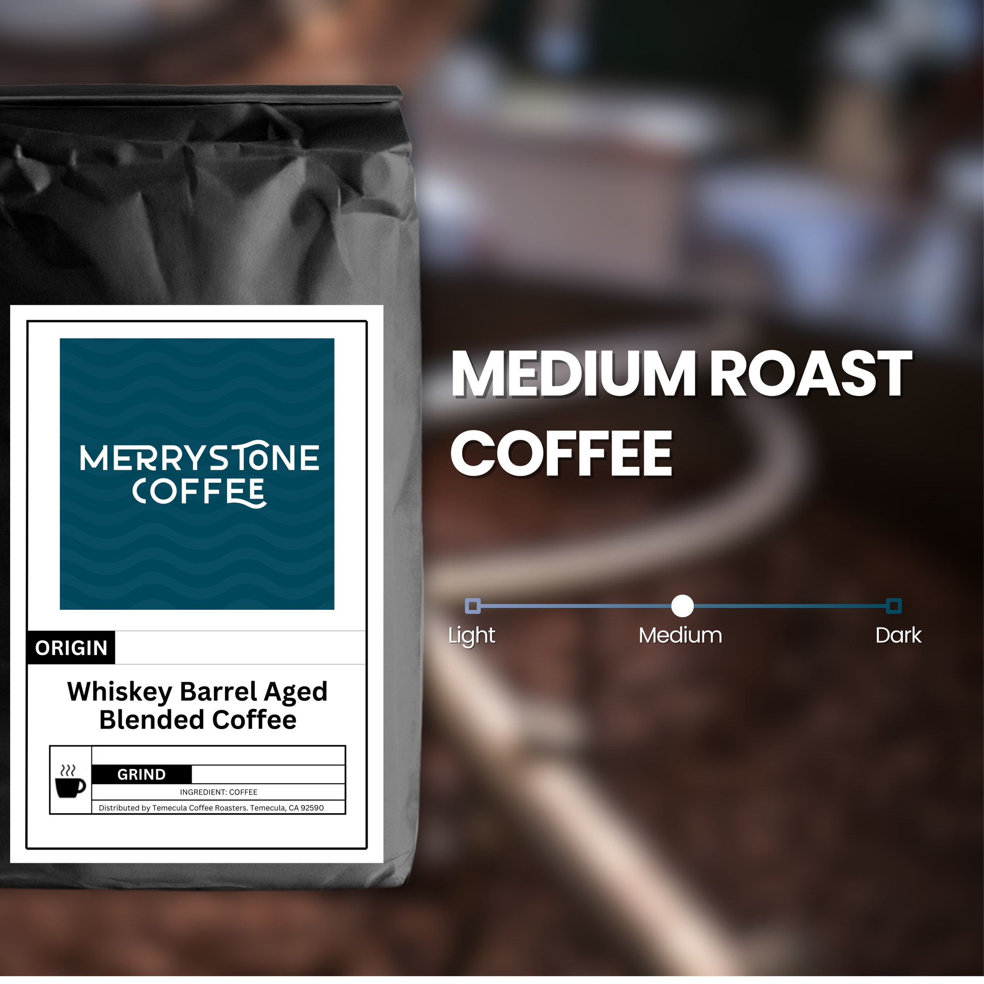 Whiskey Barrel Aged Blended Coffee - Merrystone Coffee