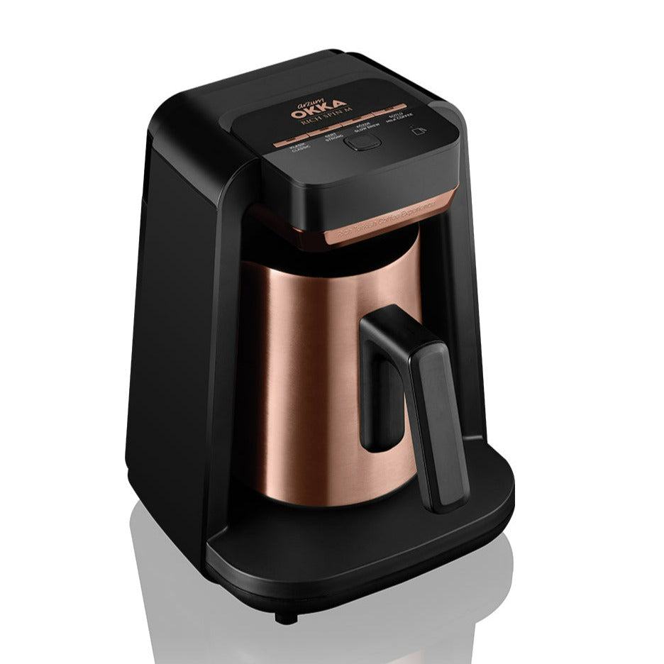 Arzum Okka Rich Automatic Turkish Coffee and Hot Beverage Maker, Velvetiser, 120V, Black/Copper - Merrystone Coffee